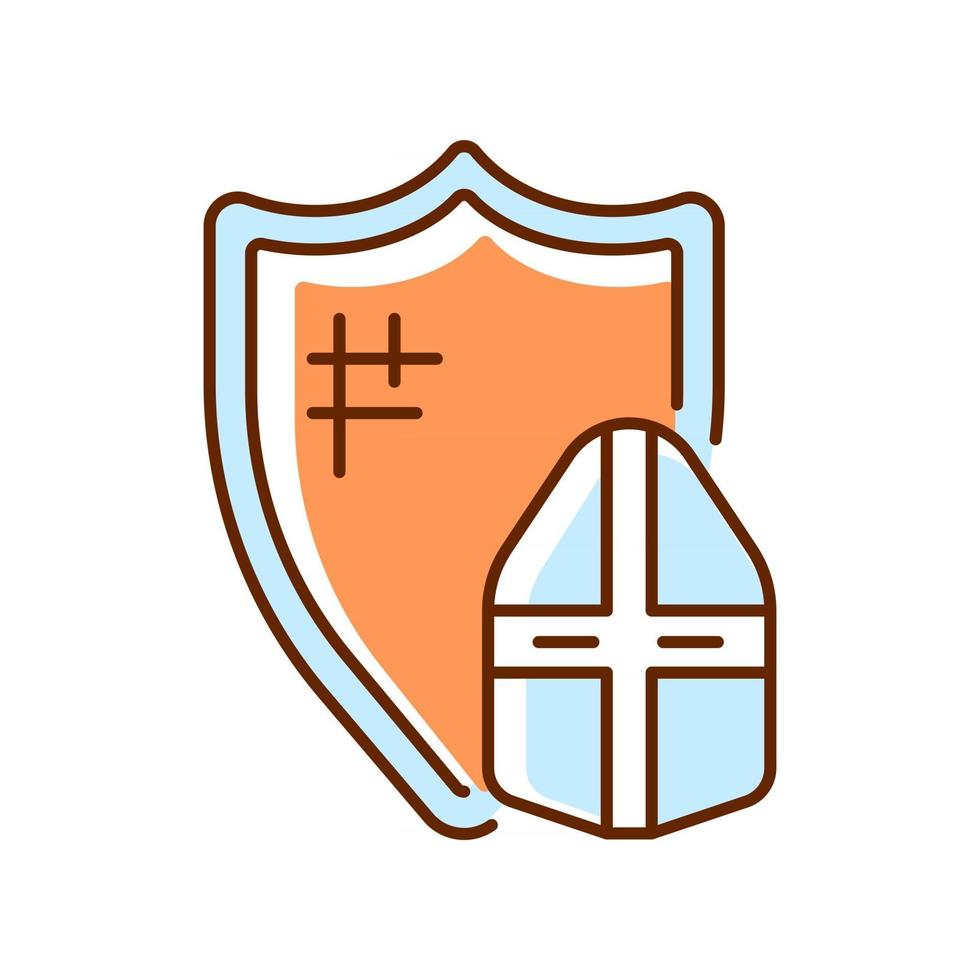 Knight armor RGB color icon vector