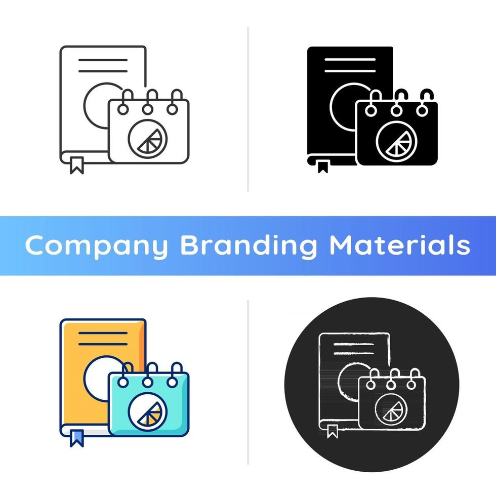 Branded diary and notebook icon vector