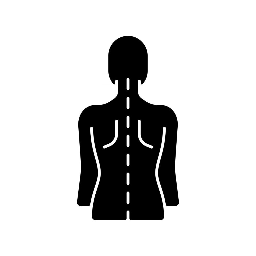 Good posture black glyph icon vector