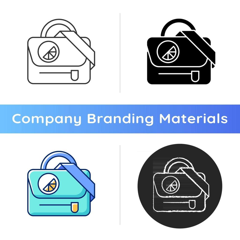 Branded shoulder bag icon vector