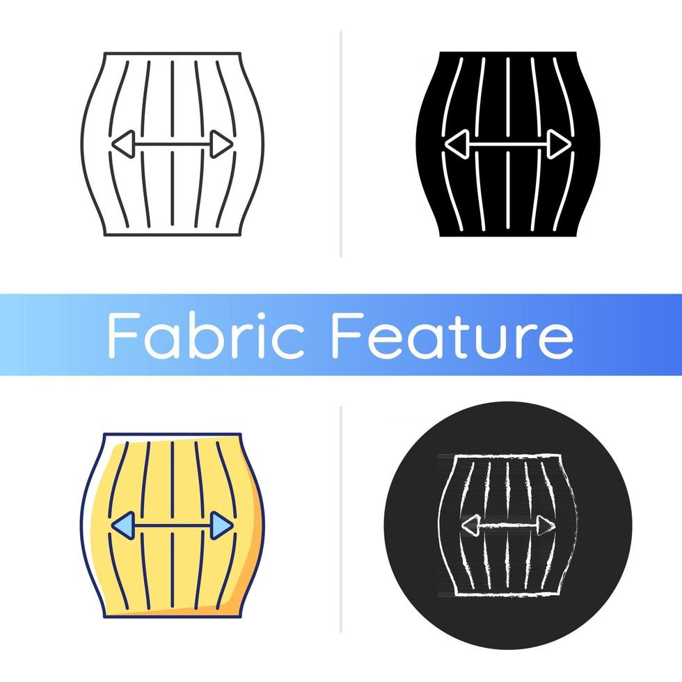 Stretch fabric property icon vector