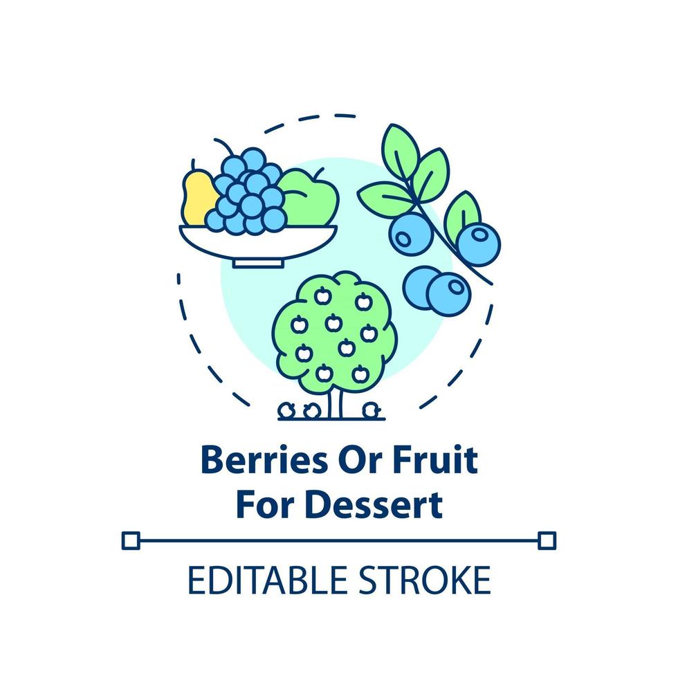 Berries or fruit for desert concept icon vector