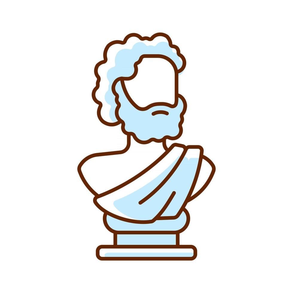 Ancient statue RGB color icon vector