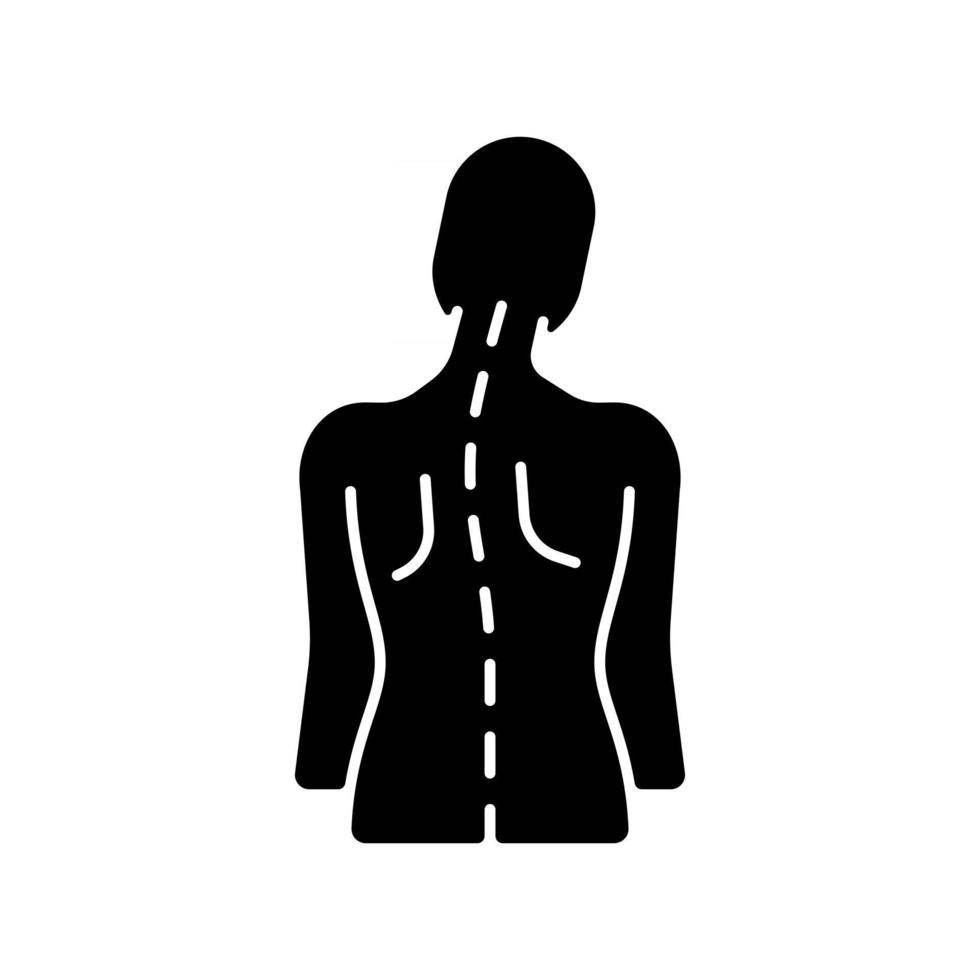 Spinal abnormalities black glyph icon vector