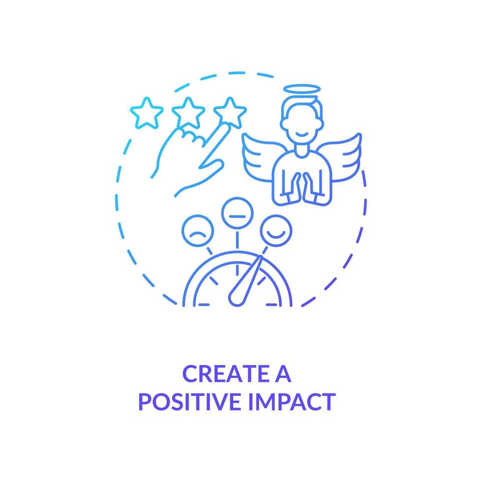 Create positive impact navy gradient concept icon vector