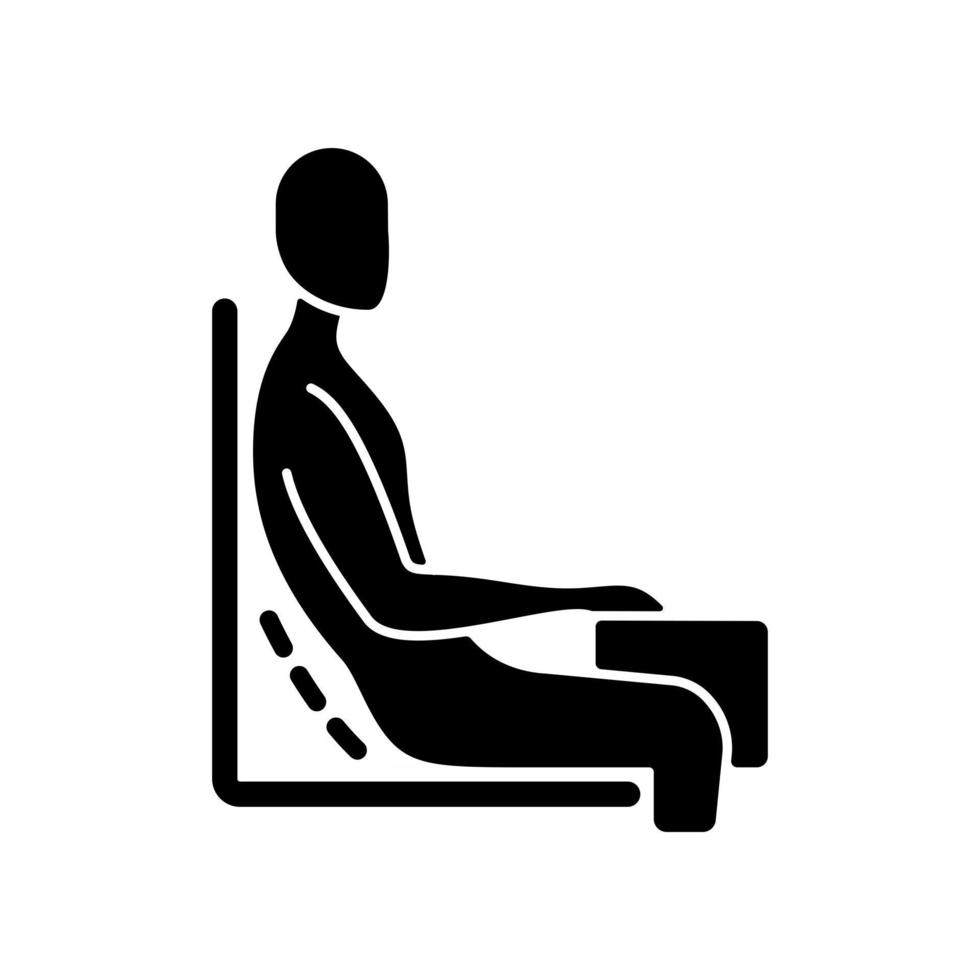 Bad sitting habit black glyph icon vector