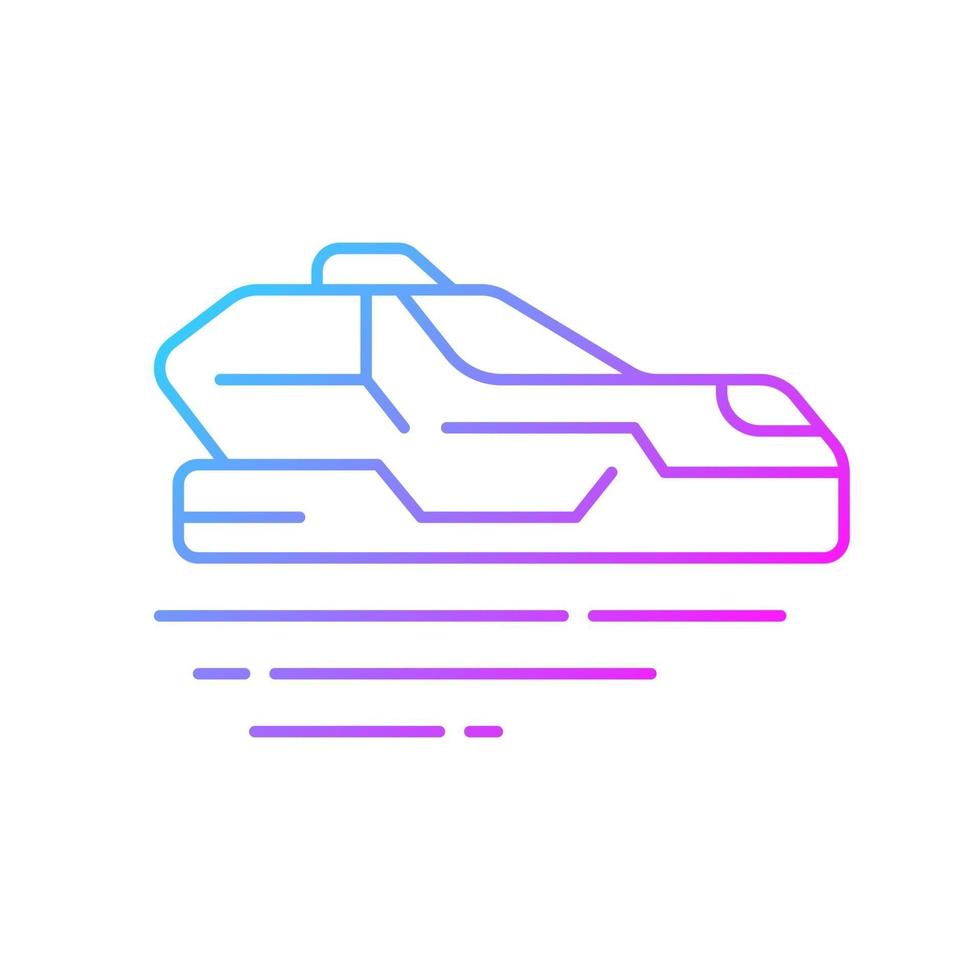 Flying car gradient linear vector icon