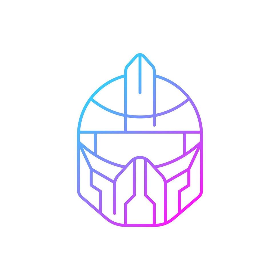 icono de vector lineal degradado de casco futurista