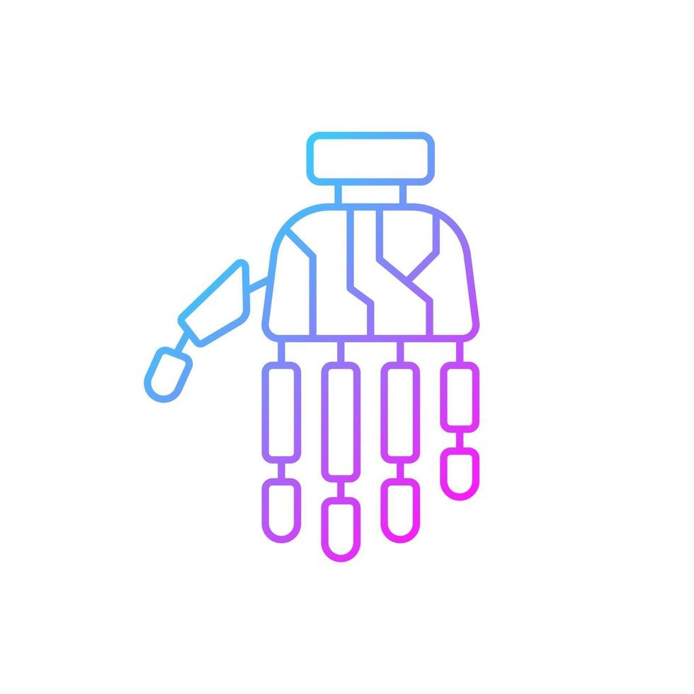 Bionic limb gradient linear vector icon