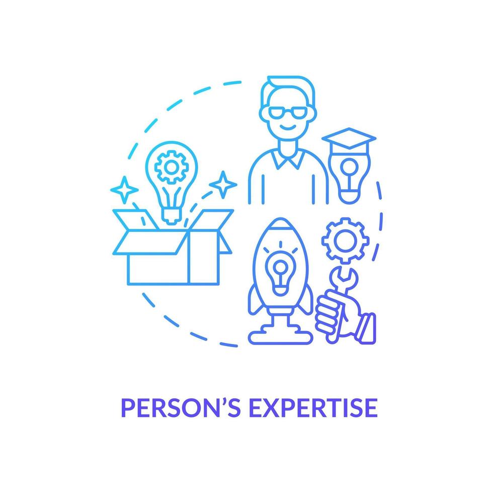 Person expertise navy gradient concept icon vector