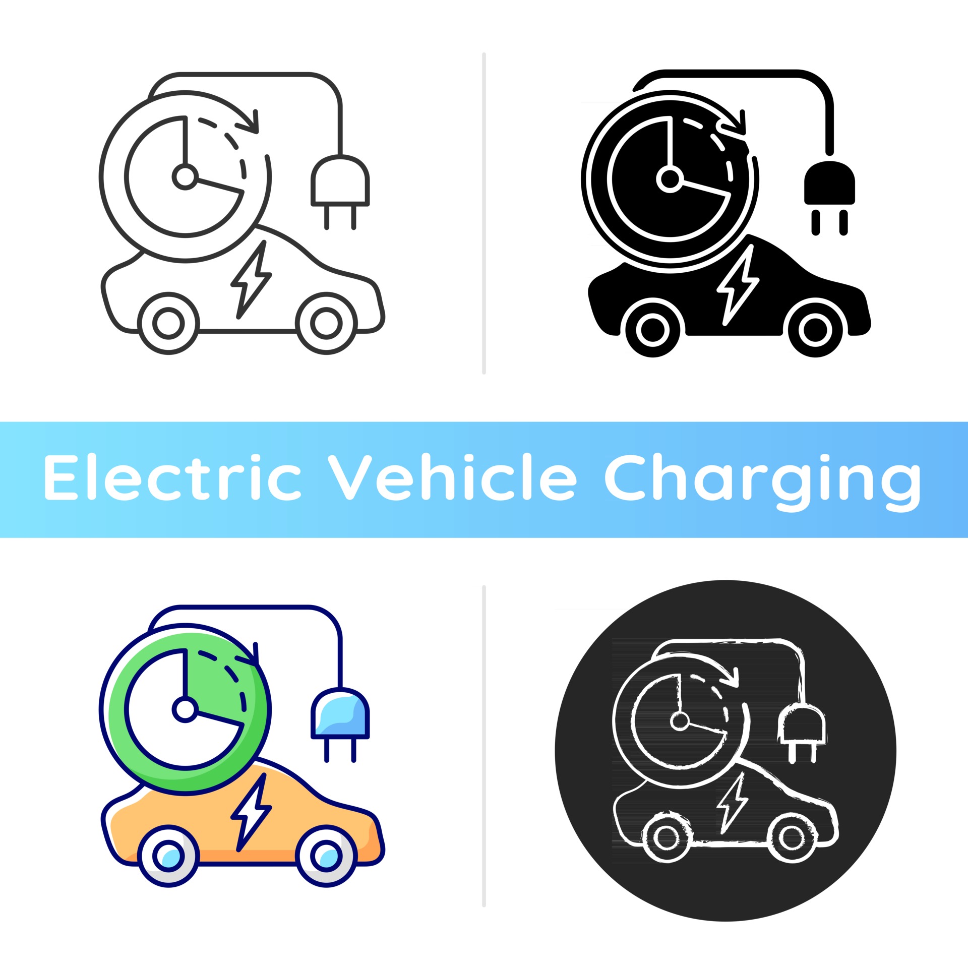 Download icono de tiempo de carga. tiempo dedicado a llenar la batería del electromóvil. velocidad de ...