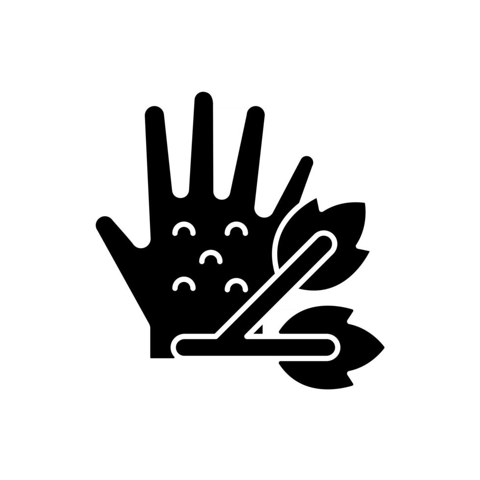 Plants black glyph icon. Plant pathogens that produce biohazardous waste. Dangerous diseases and illness spreading by micro organisms. Silhouette symbol on white space. Vector isolated illustration