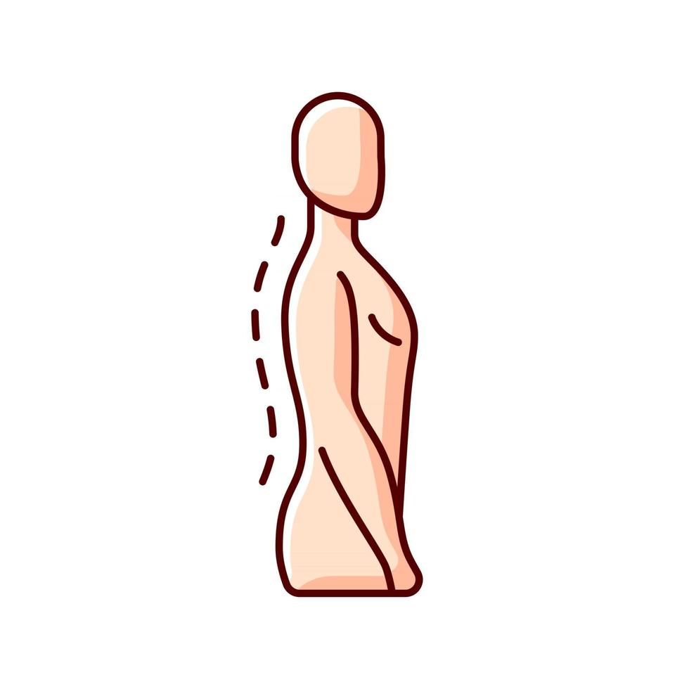 Standing posture correction RGB color icon. Improving upright position.  Spine natural curvature. Keeping head level. Shoulders parallel with hips.  Strengthening core. Isolated vector illustration 2631381 Vector Art at  Vecteezy