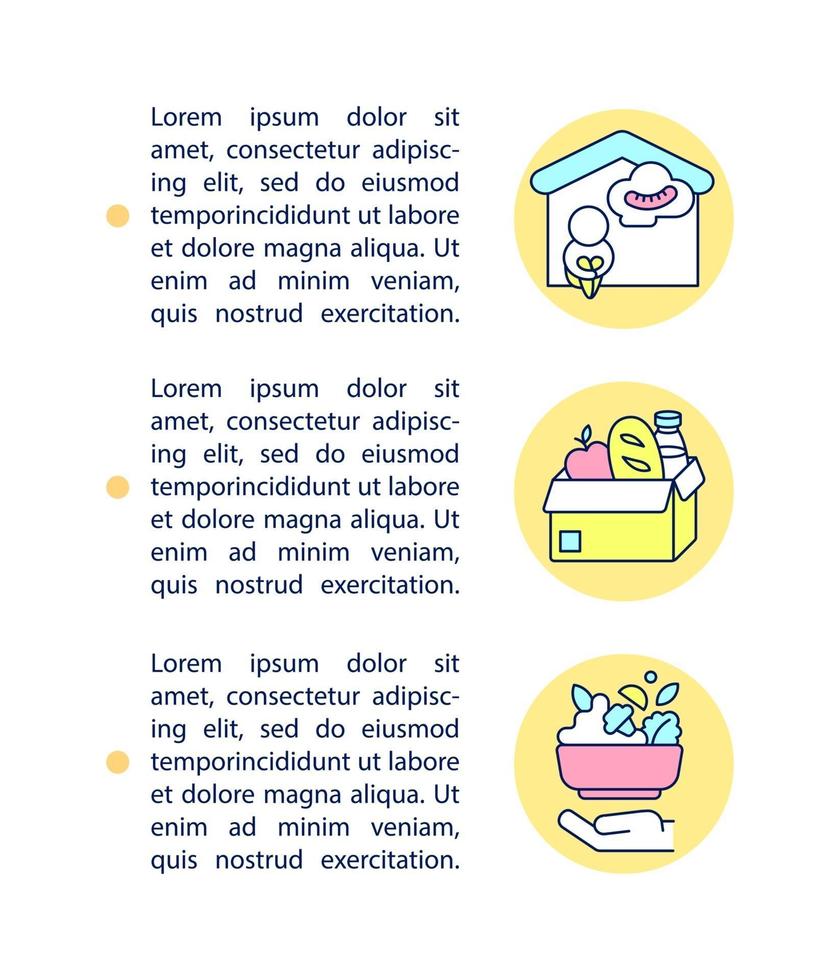 Providing food security in countries concept line icons with text. PPT page vector template with copy space. Brochure, magazine, newsletter design element. School meals linear illustrations on white