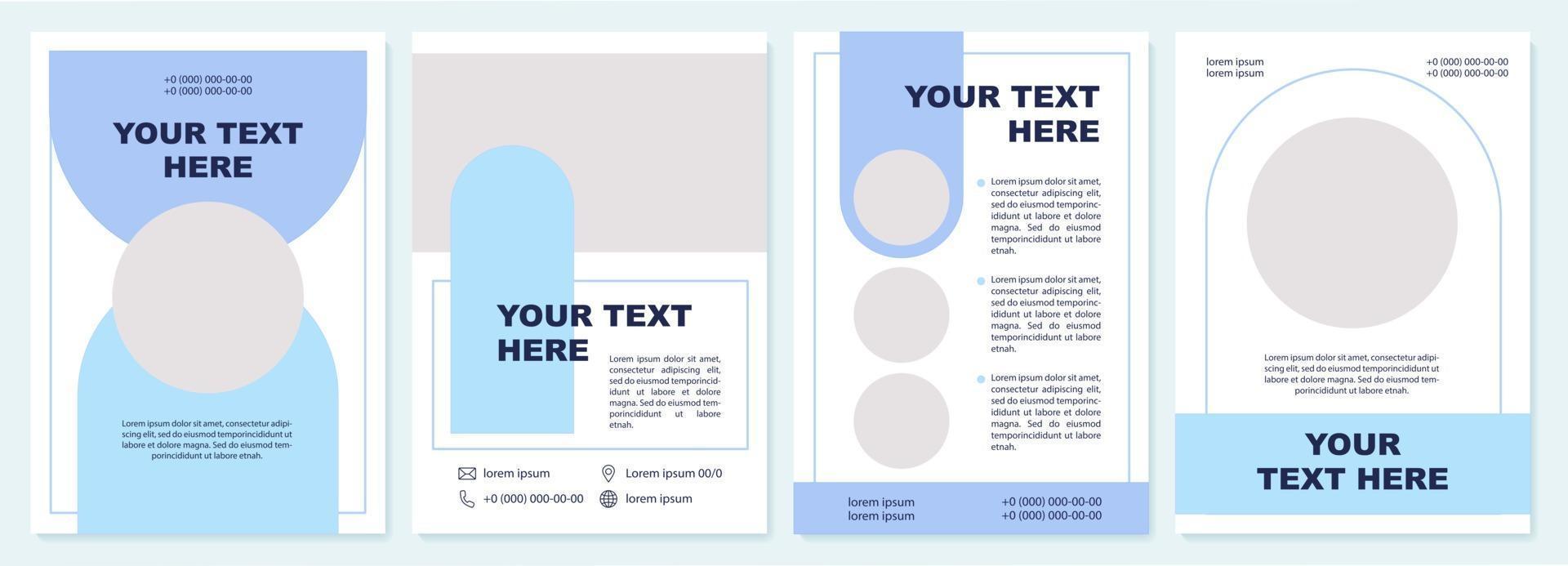 Industry information turquoise brochure template. Flyer, booklet, leaflet print, cover design with copy space. Your text here. Vector layouts for magazines, annual reports, advertising posters