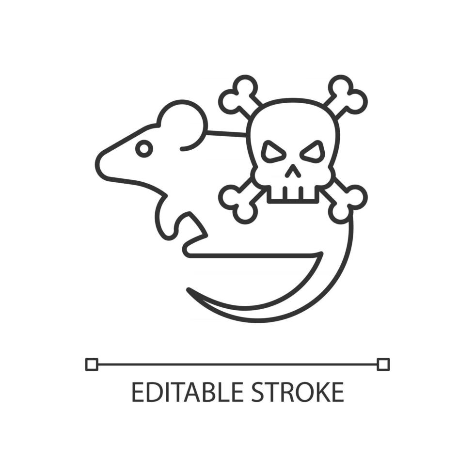 Rat poison linear icon vector