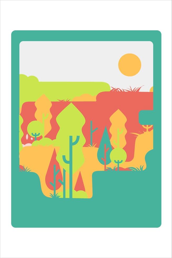 T-shirt forest hill park in red yellow green and blue vector
