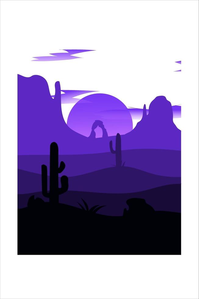 T-Shirt the desert is blue and black vector