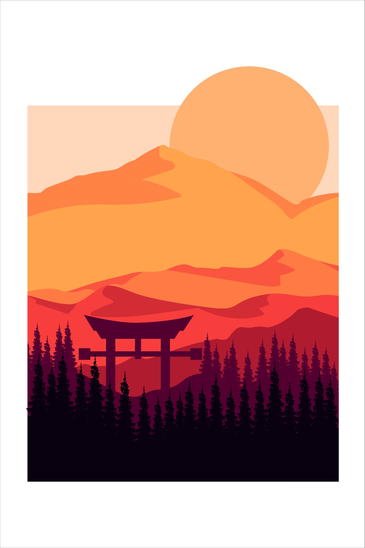 T-shirt beautiful orange colored mountains 2631635 Vector Art at Vecteezy