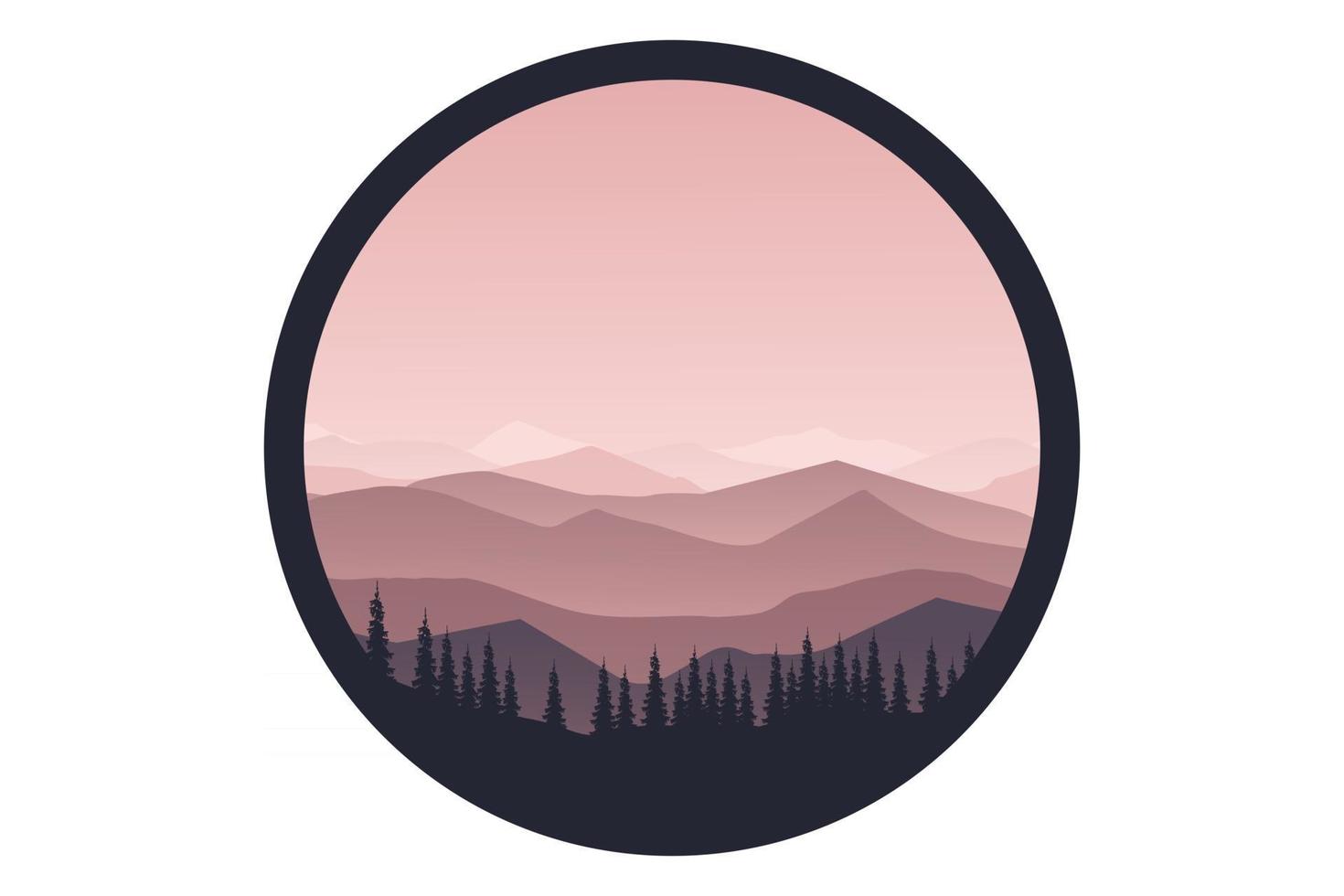 T-shirt thick forest in the mountains landscape vector
