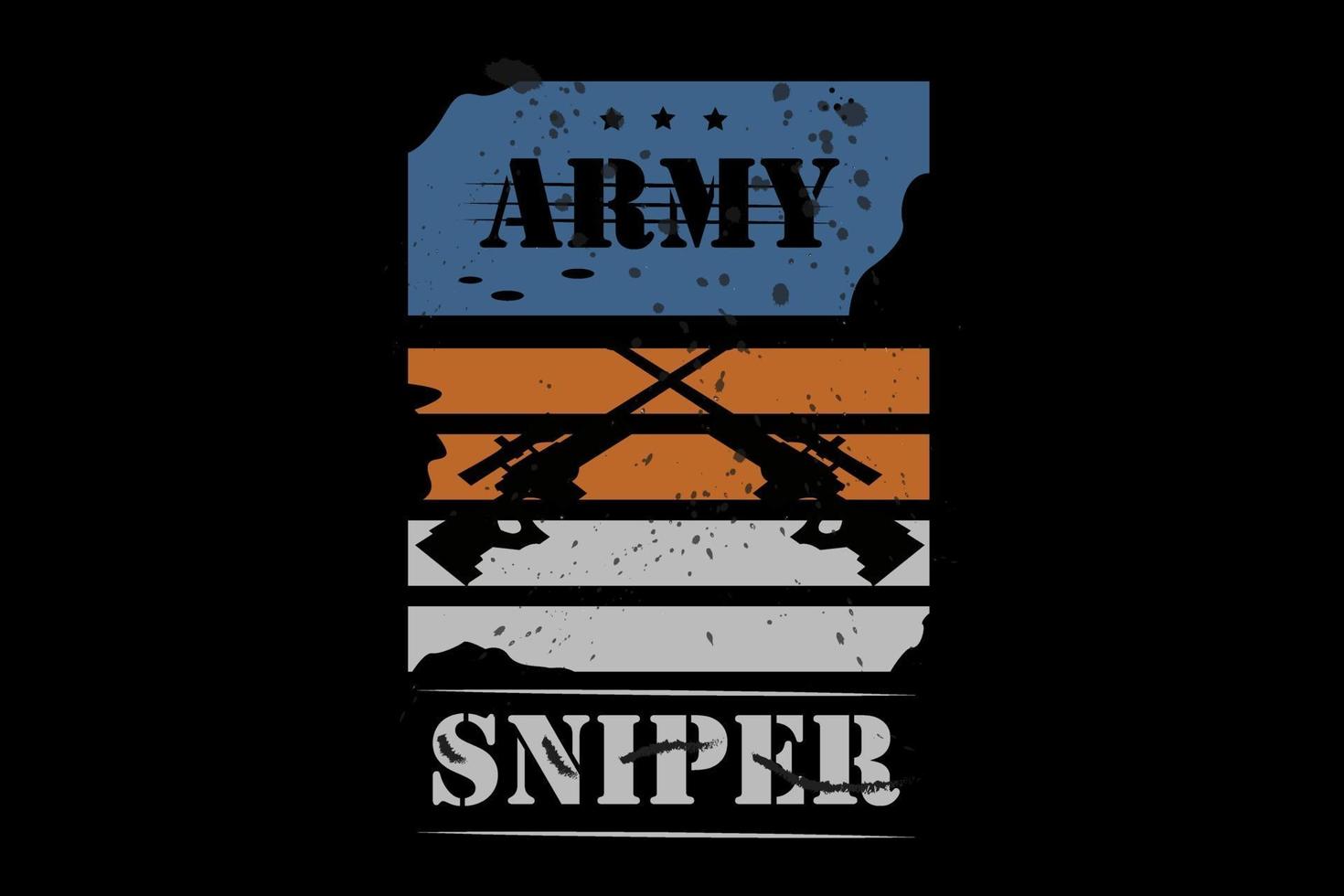 army sniper color blue and orange vector