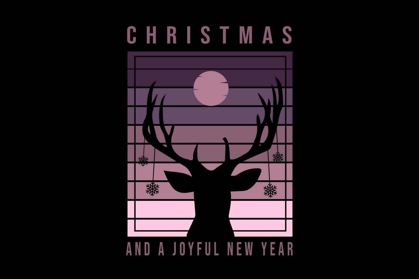 christmas  and a joyful new year color purple and pink vector