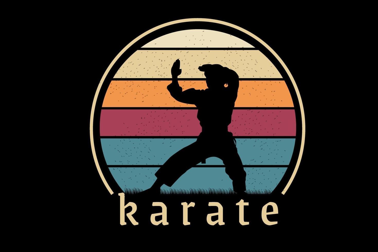 camiseta karate color amarillo naranja y verde vector