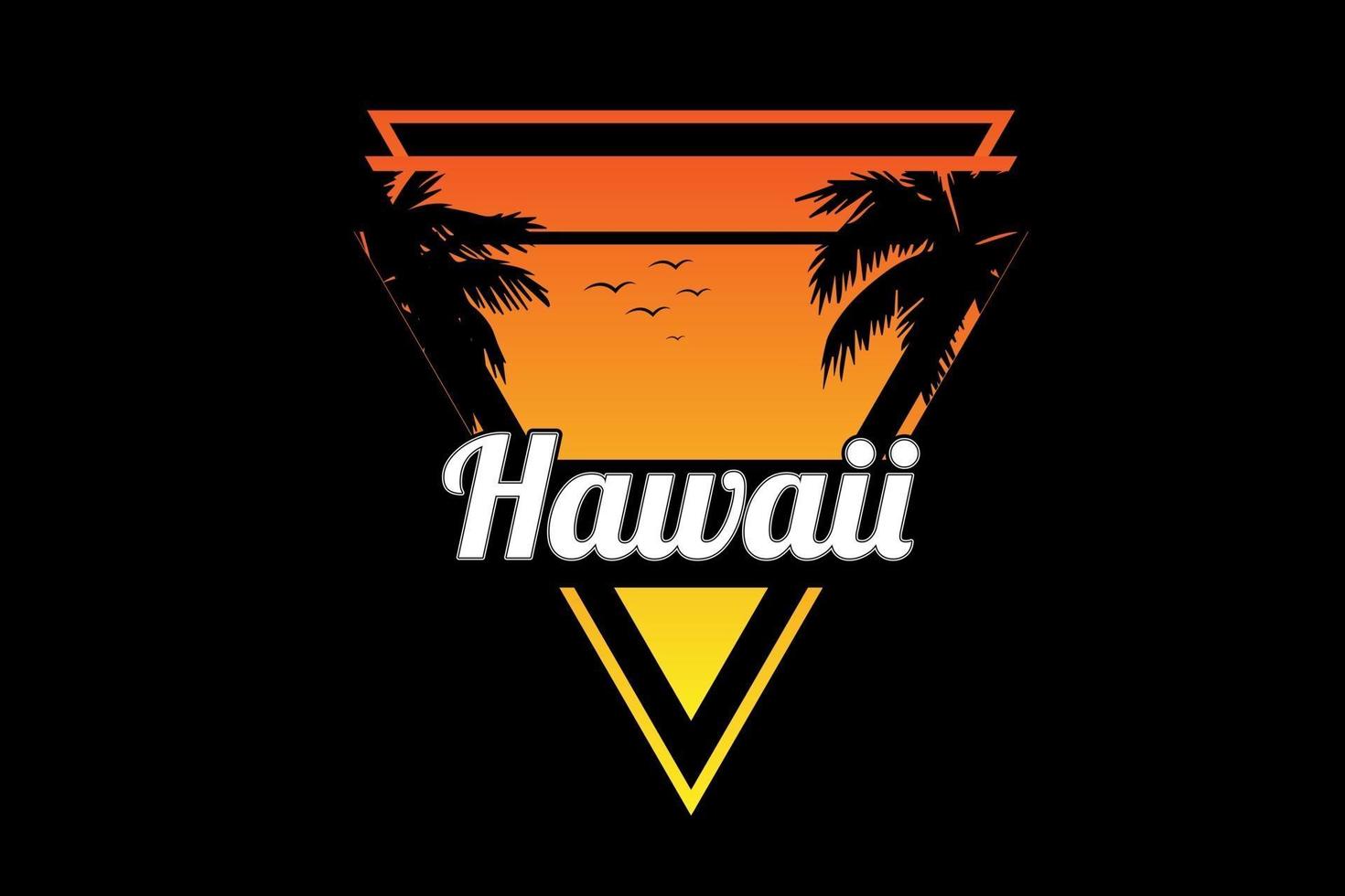 t-shirt hawaii color yellow and orange vector