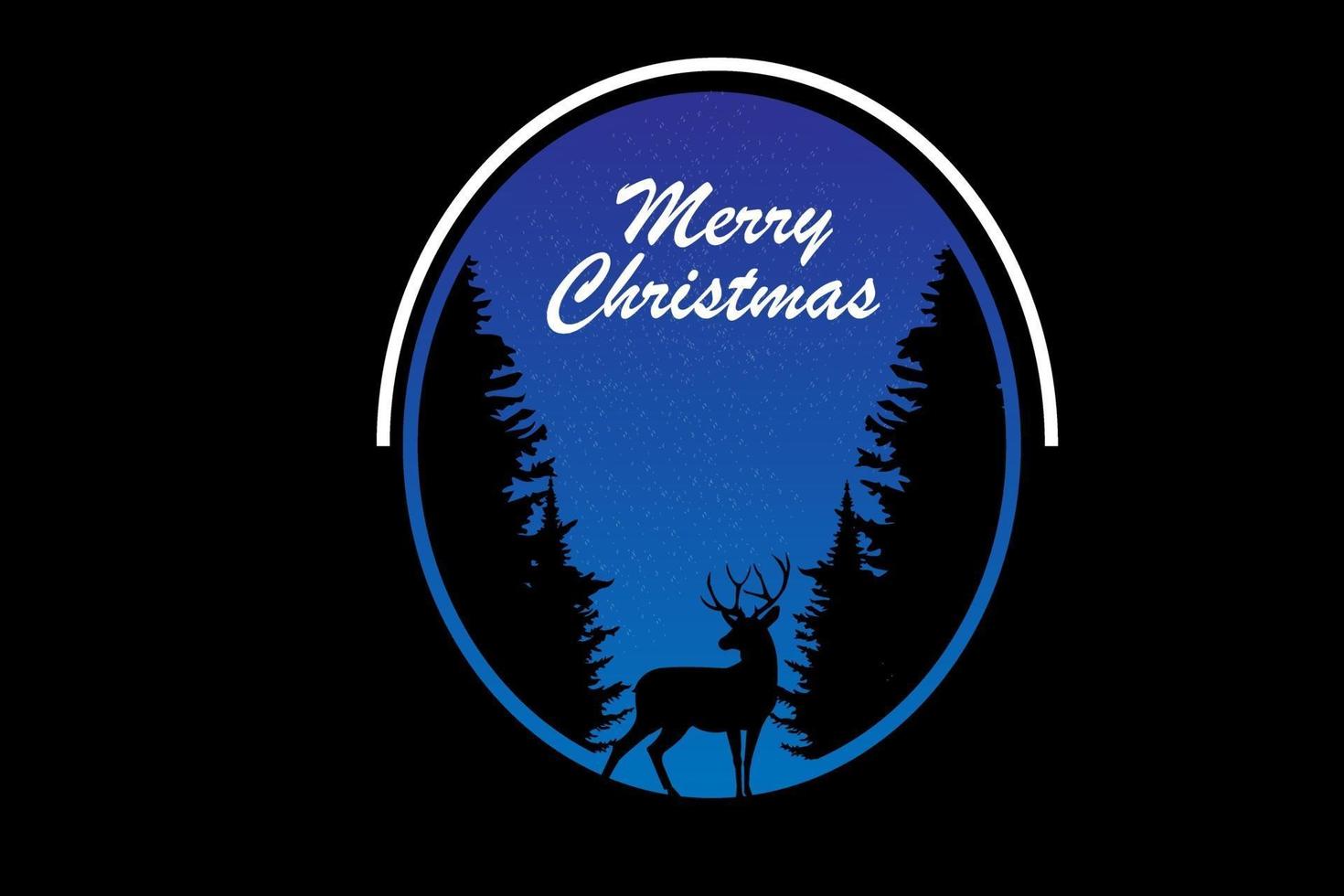 merry christmas color blue and black vector