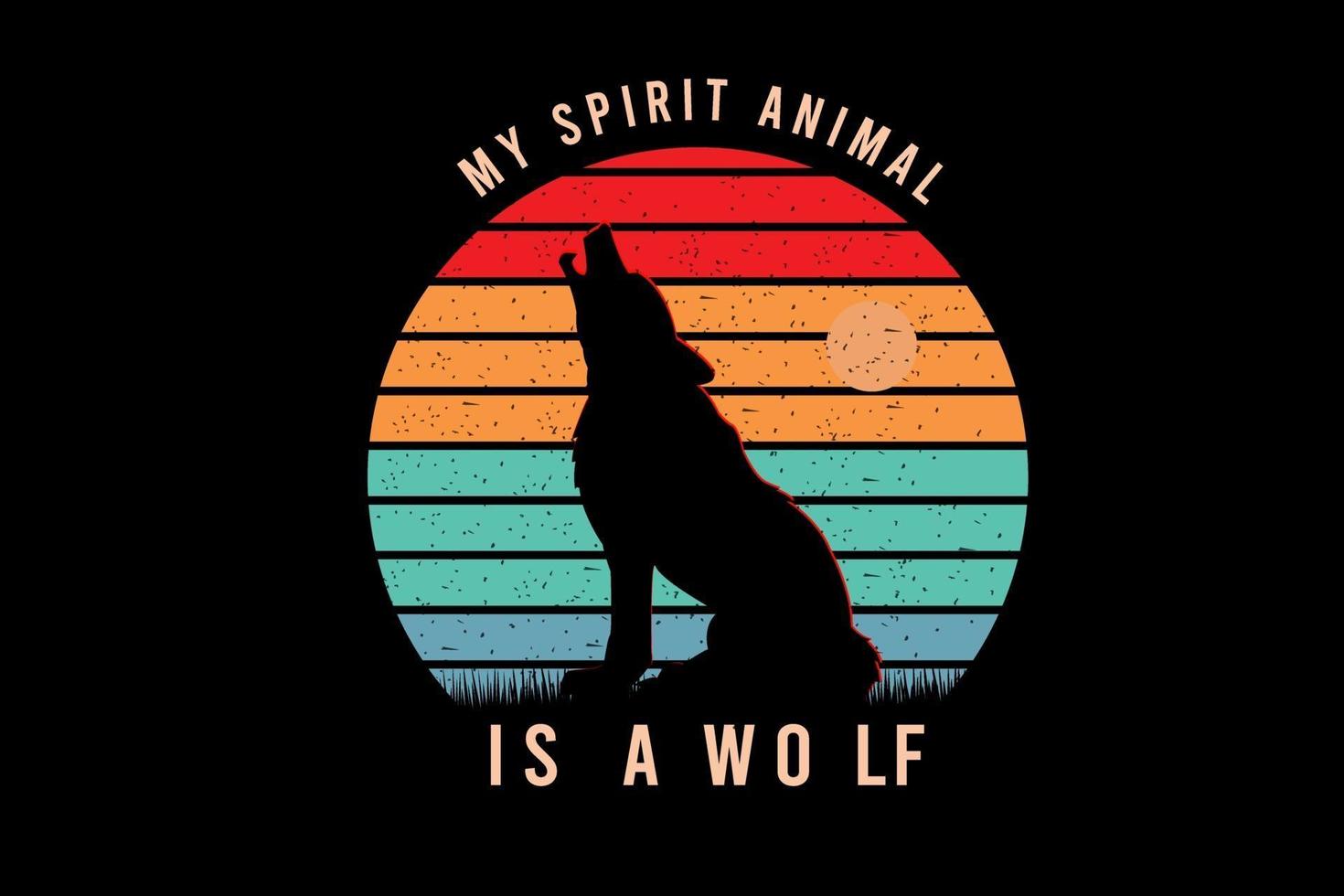 my spirit animal is a wolf color orange,yellow and green 2631826 Vector ...