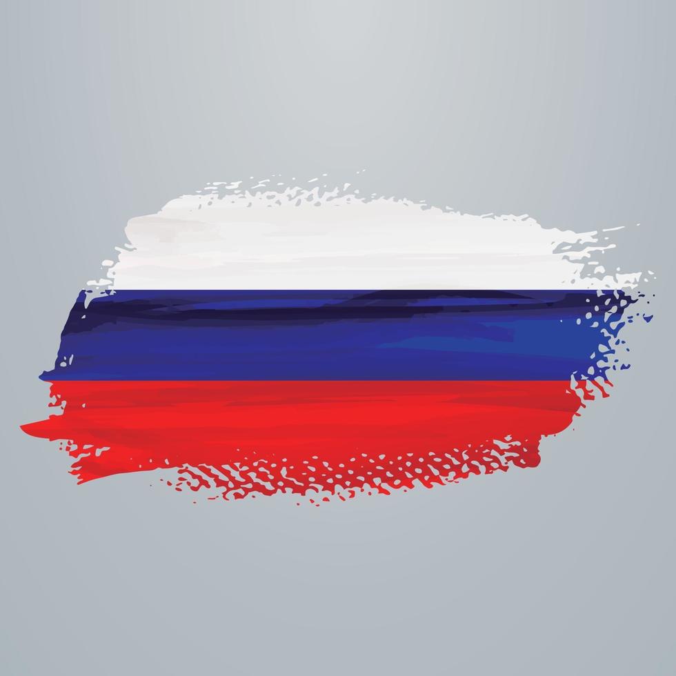 Russia flag brush vector