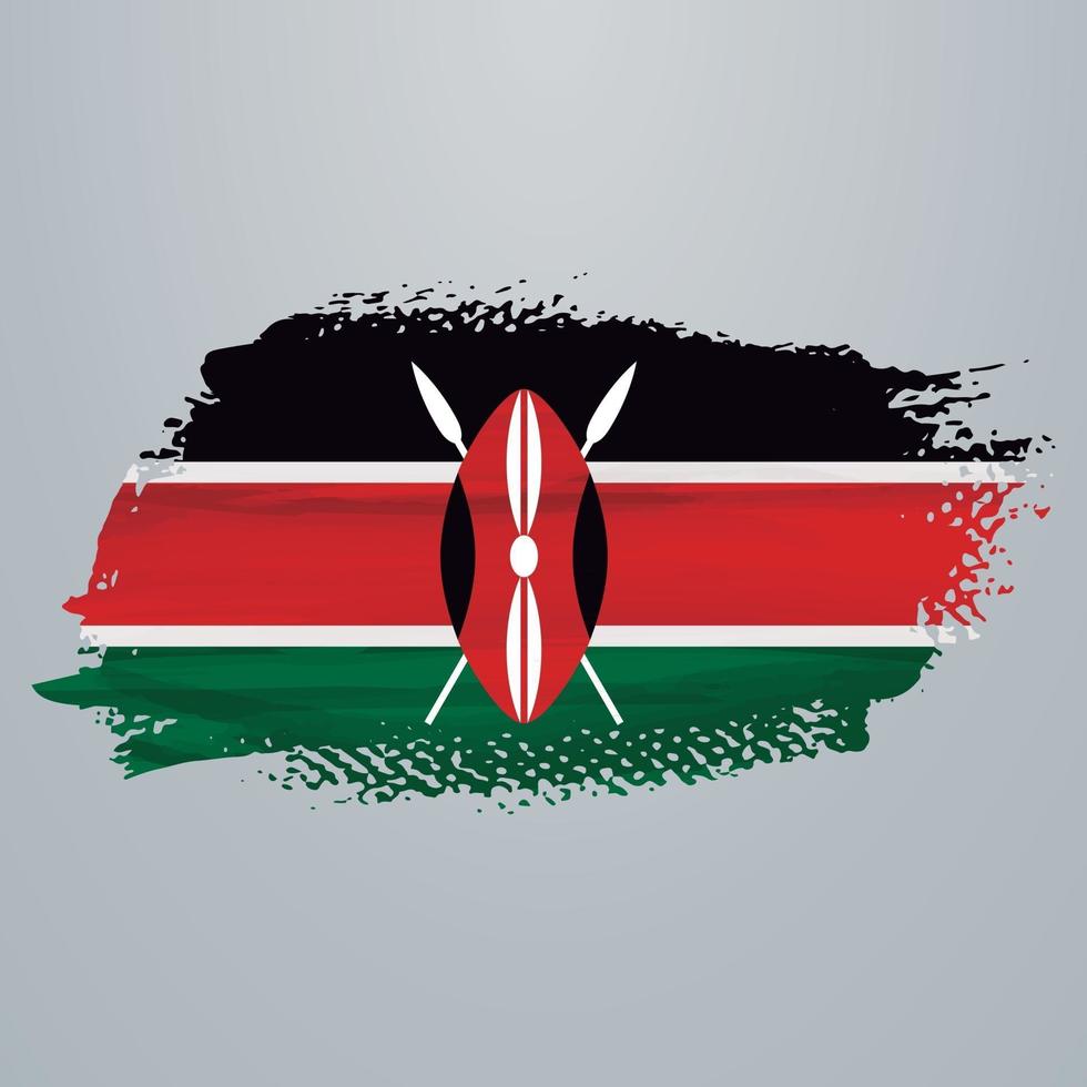 Kenya flag brush vector