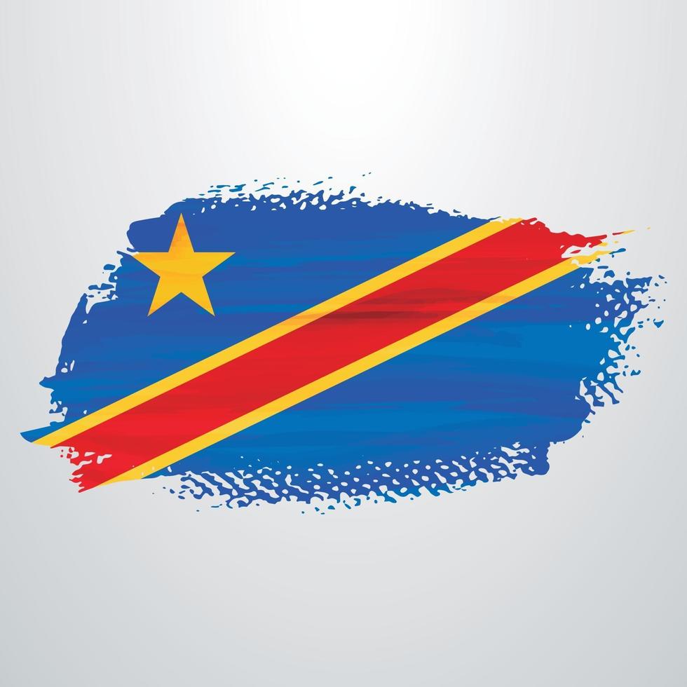 república democrática del congo pincel de bandera vector