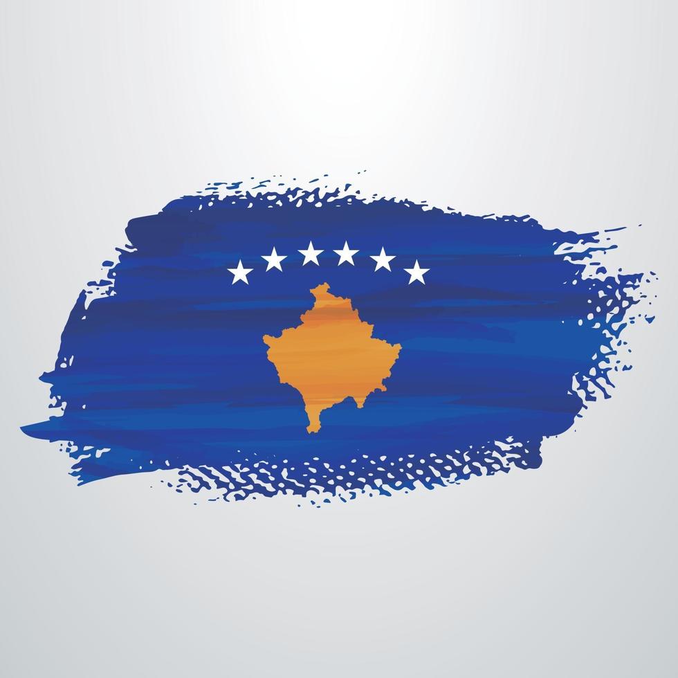 pincel de bandera de kosovo vector