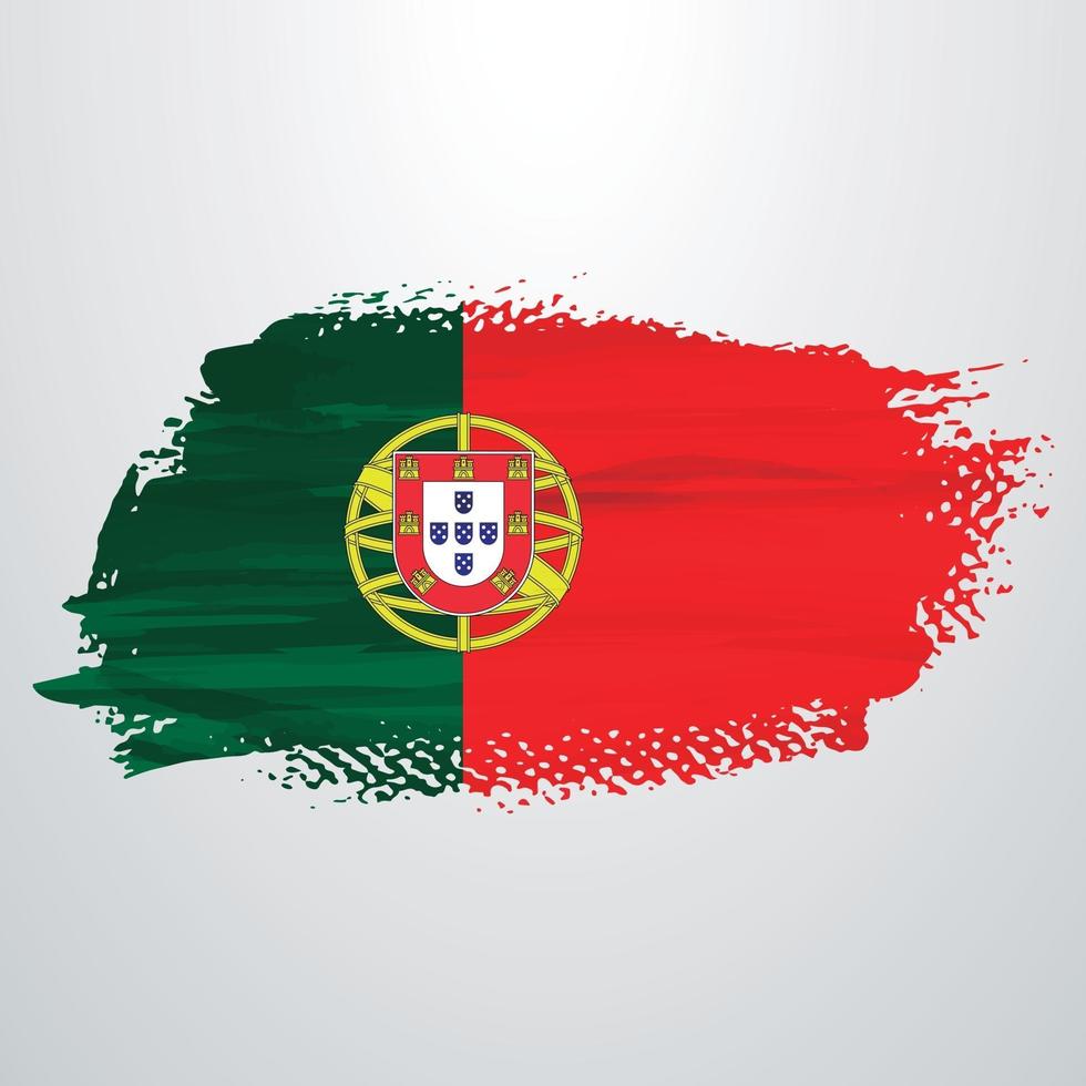 pincel de bandera de portugal vector