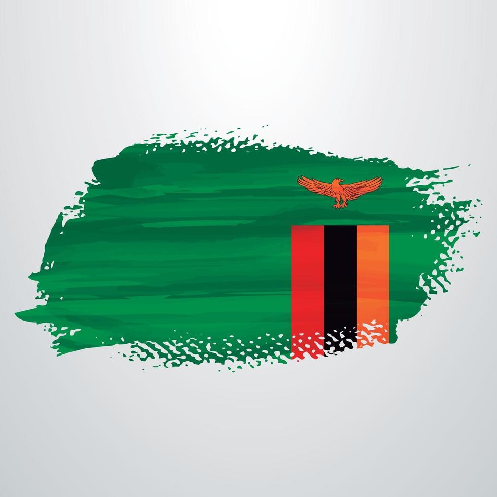 cepillo de bandera de zambia vector