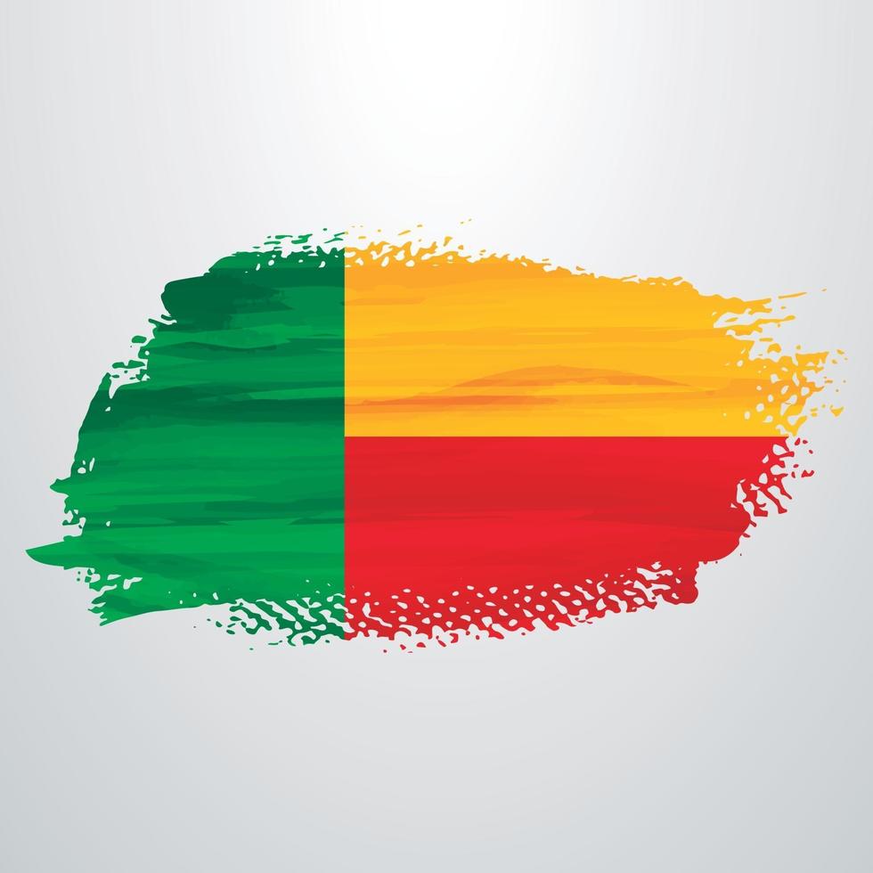 Benin flag brush vector