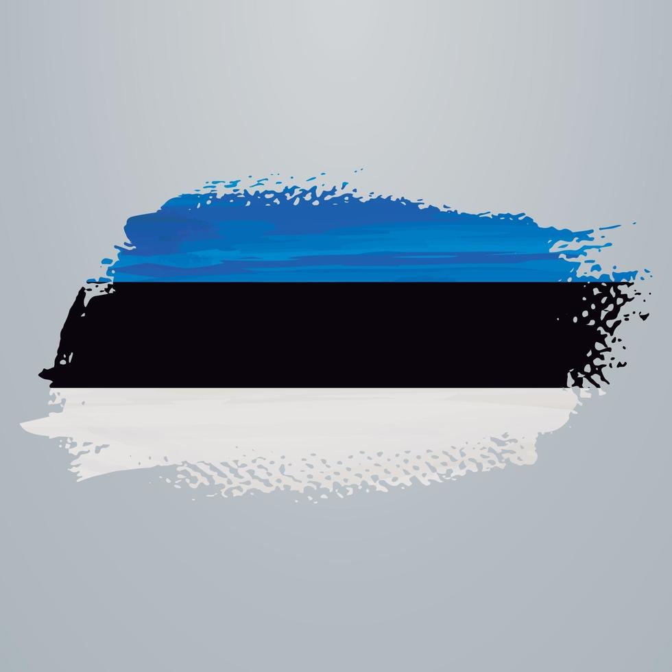 Estonia flag brush vector