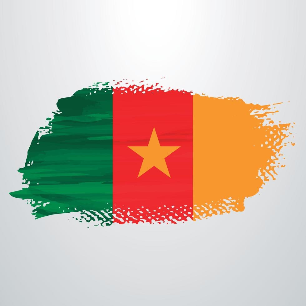 cepillo de bandera de camerún vector