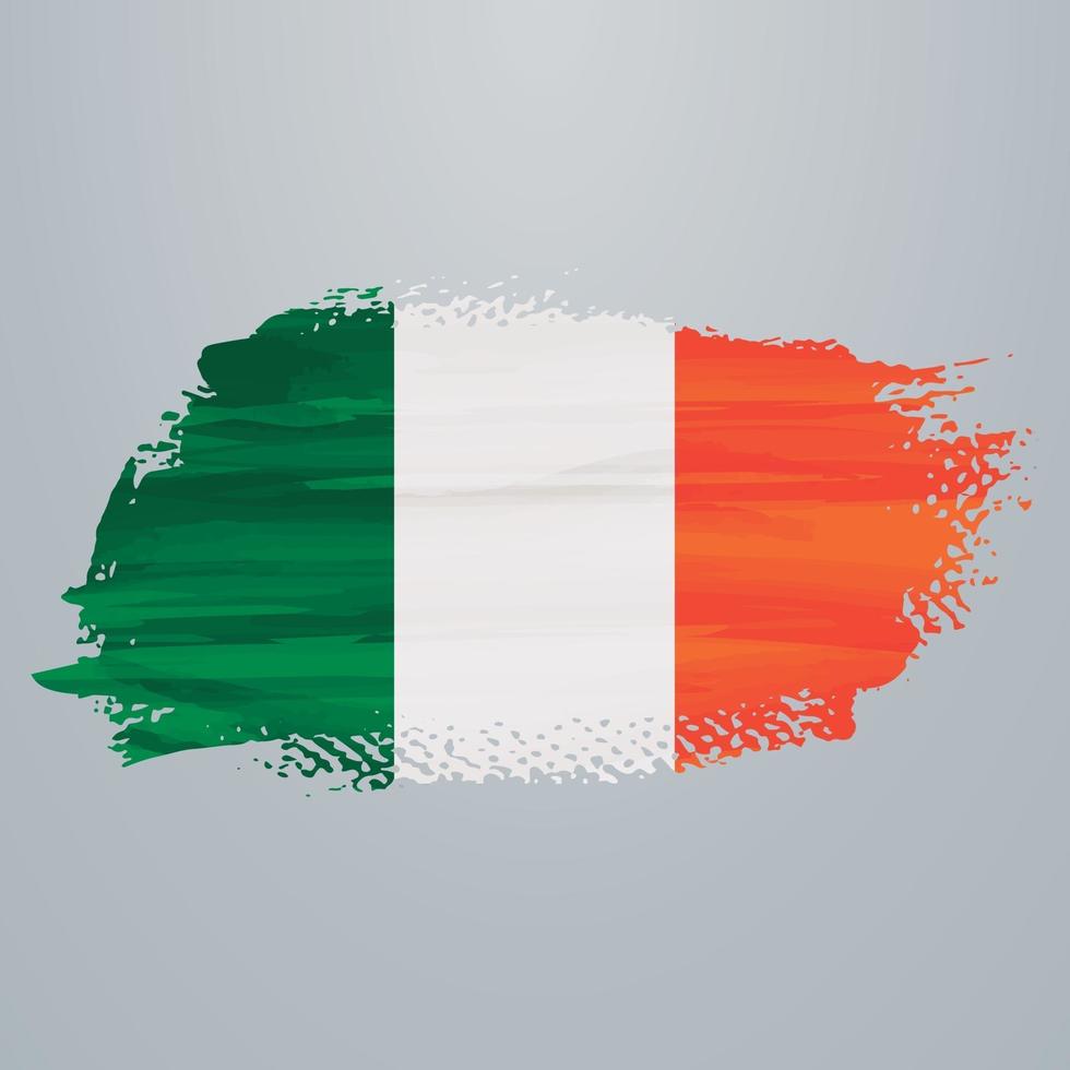 pincel de bandera de irlanda vector