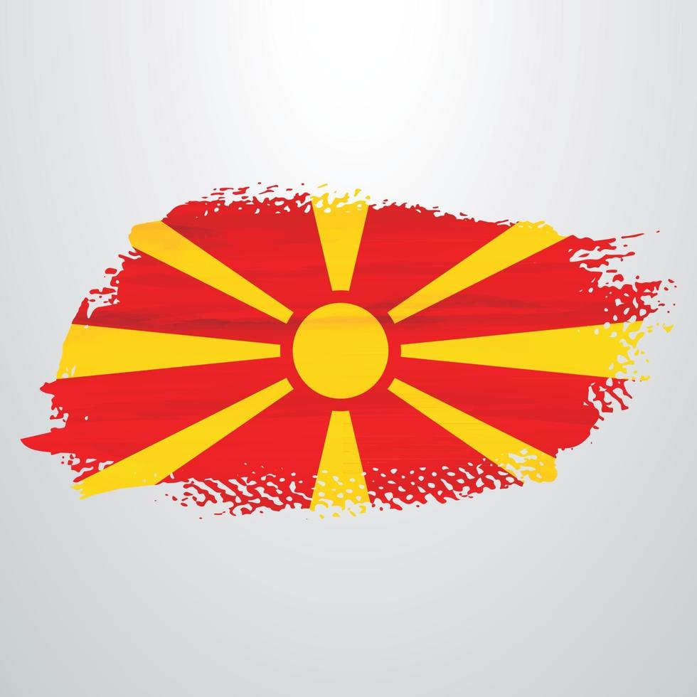 Macedonia flag brush vector