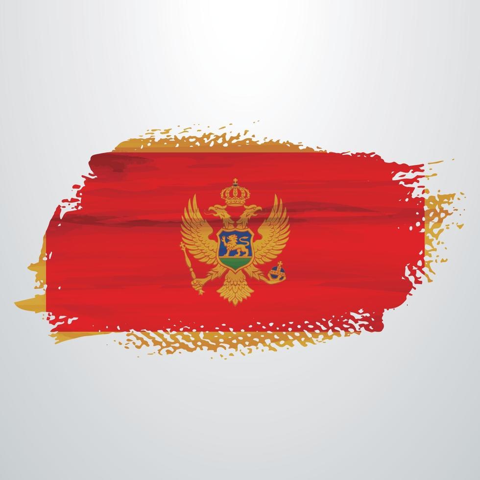 Montenegro flag brush vector