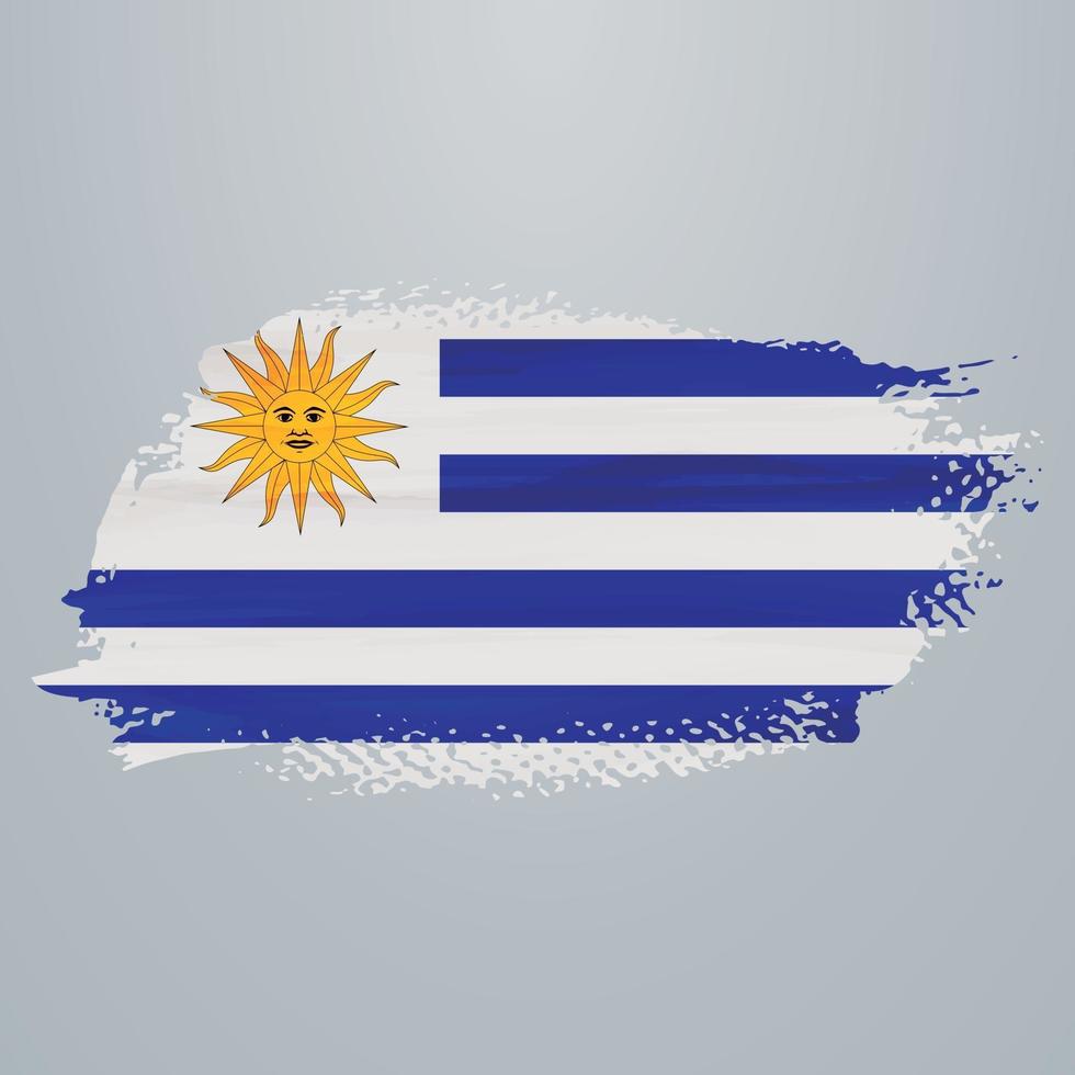 Uruguay flag brush vector