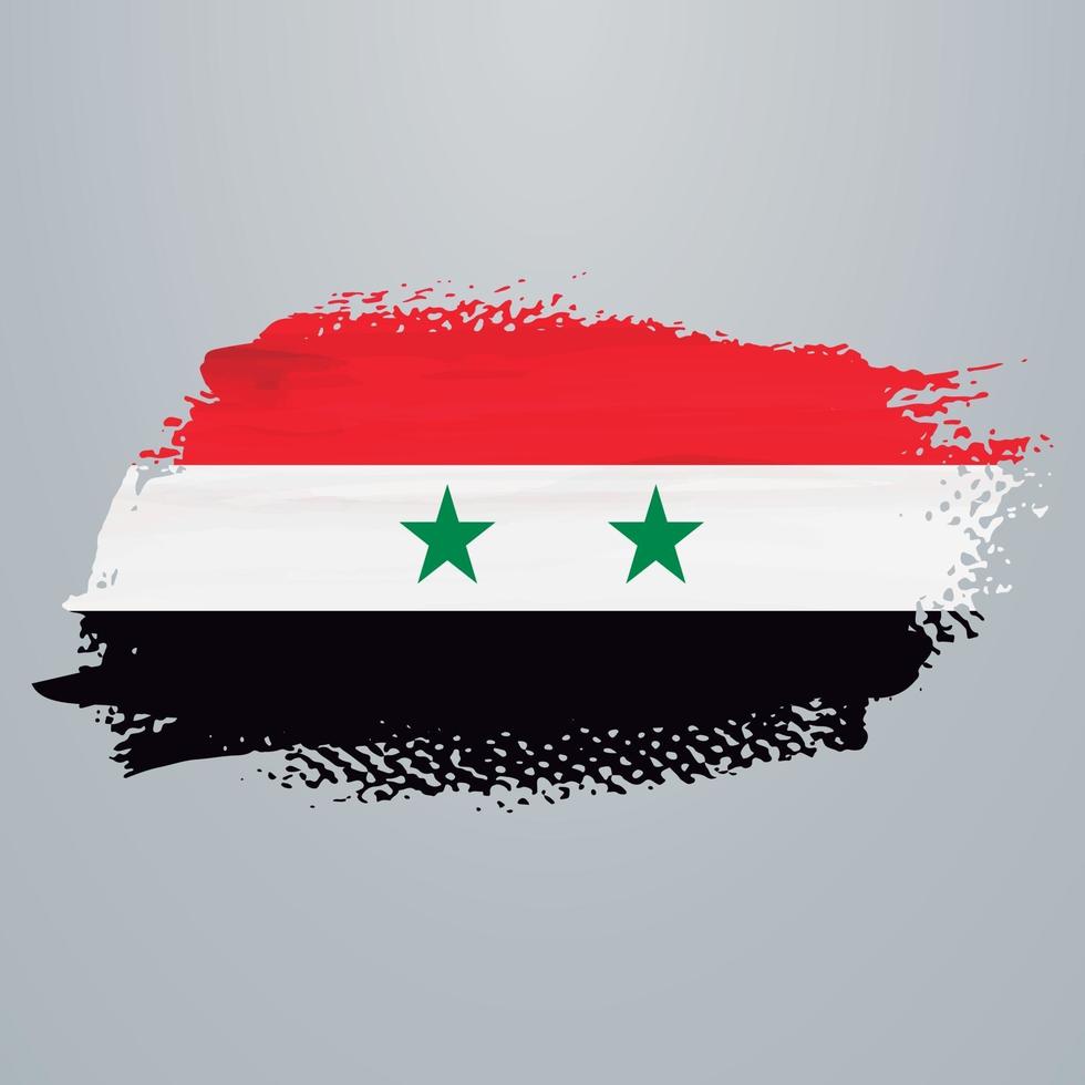 pincel de bandera de siria vector