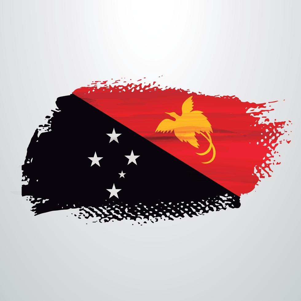 pincel de bandera de papua nueva guinea vector