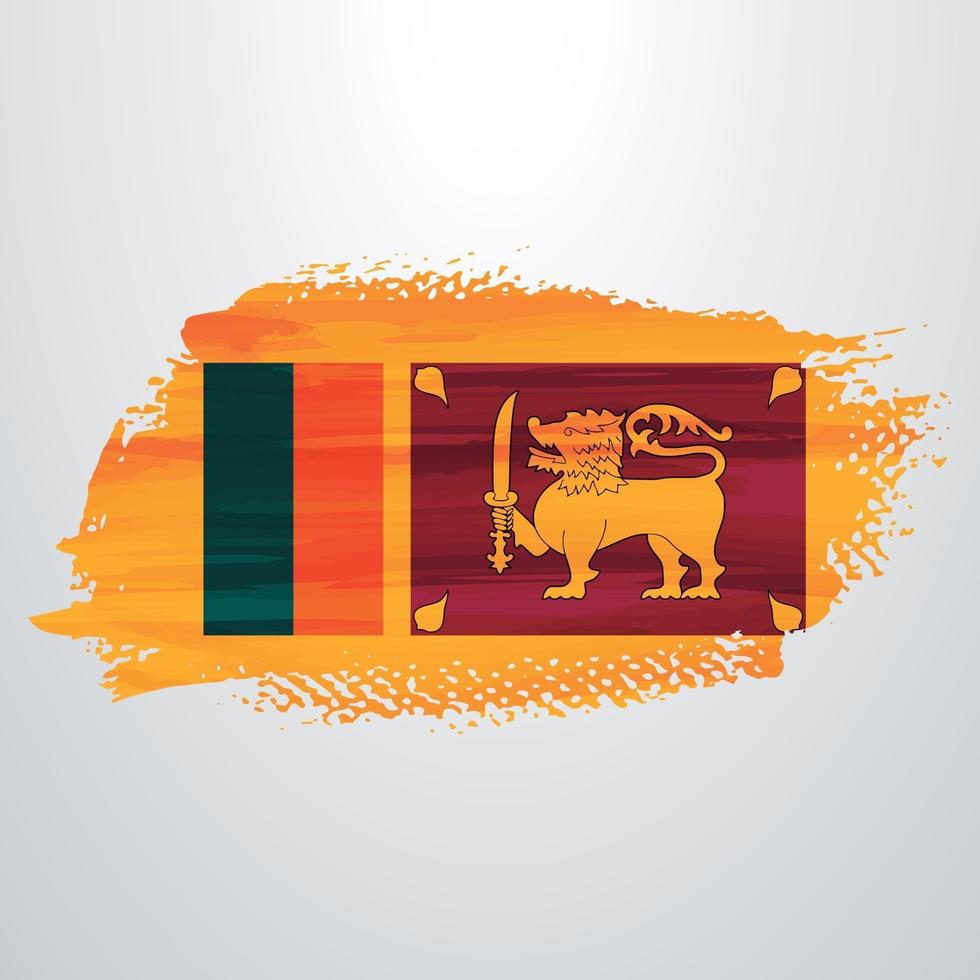Sri Lanka flag brush vector