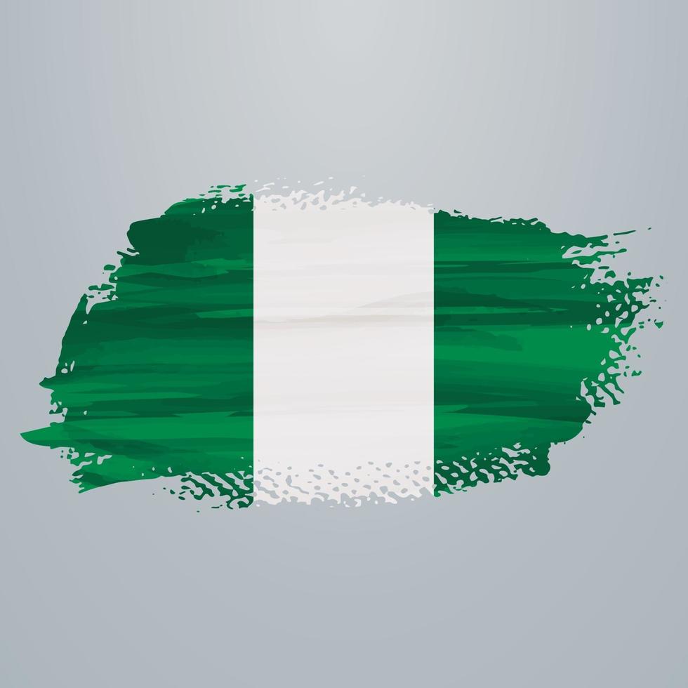 cepillo de bandera de nigeria vector