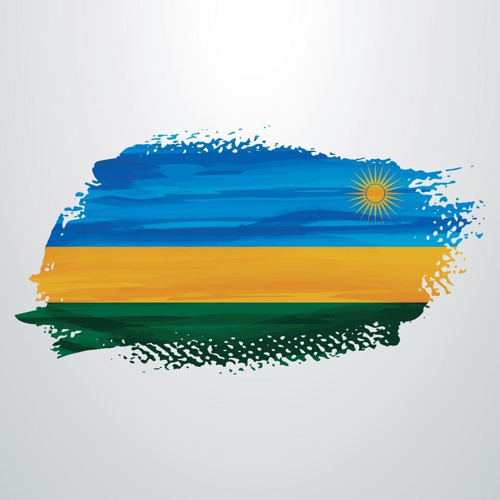 Rwanda flag brush vector