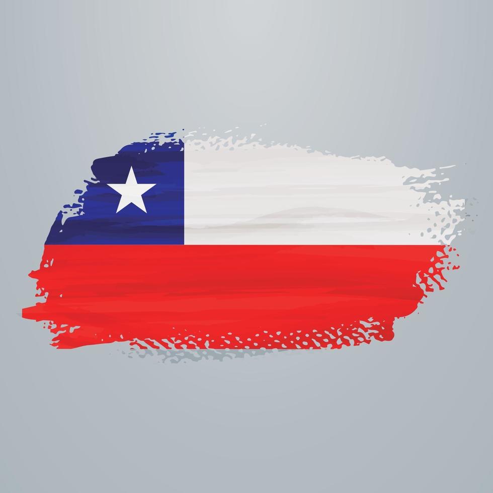 Chile flag brush vector