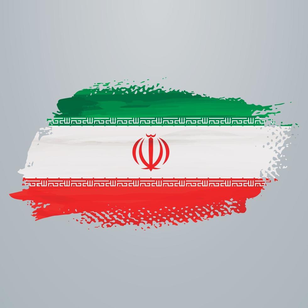 Iran flag brush vector